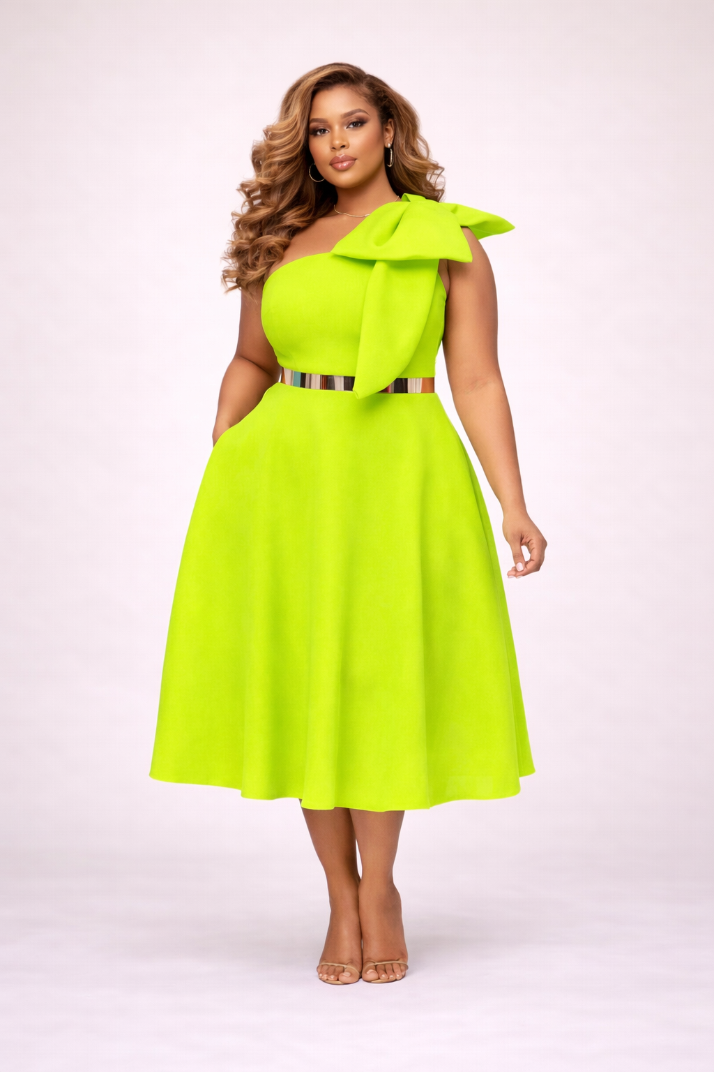 A Line Dress w/bow feature and belt