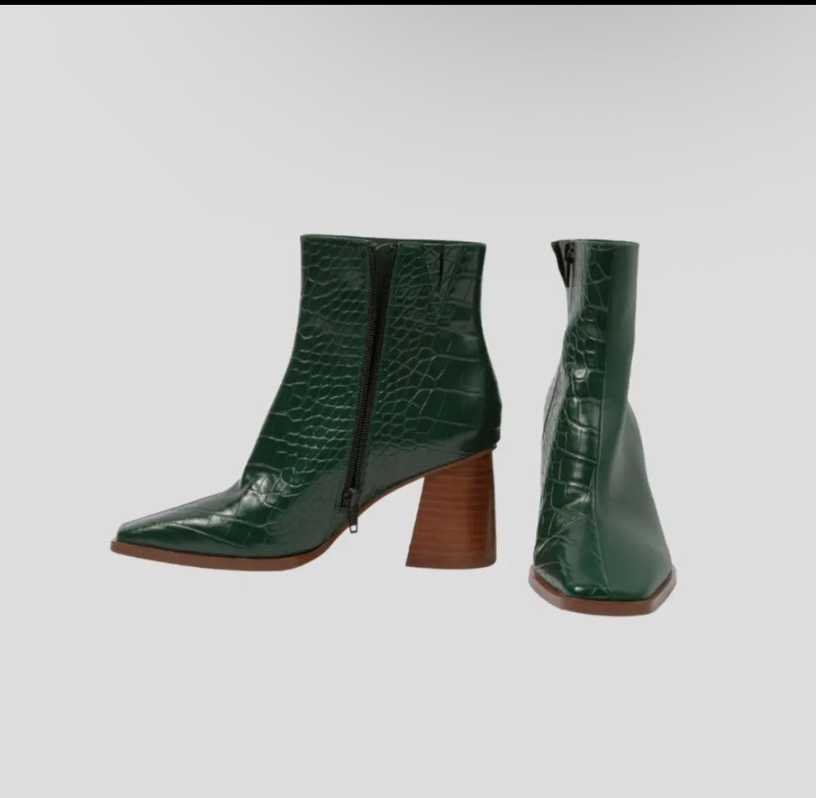 Vegan Leather cushioned squared toe ankle bootie