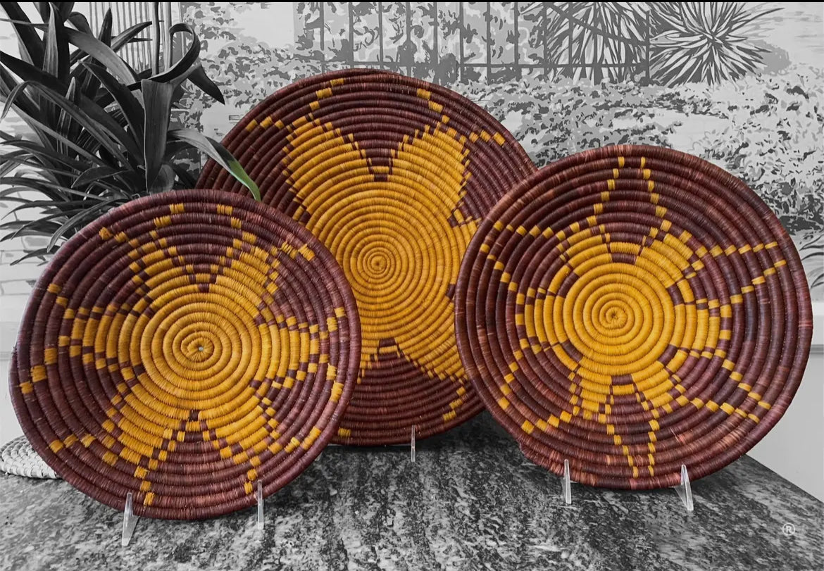 Basket Weave - Gold & Plum