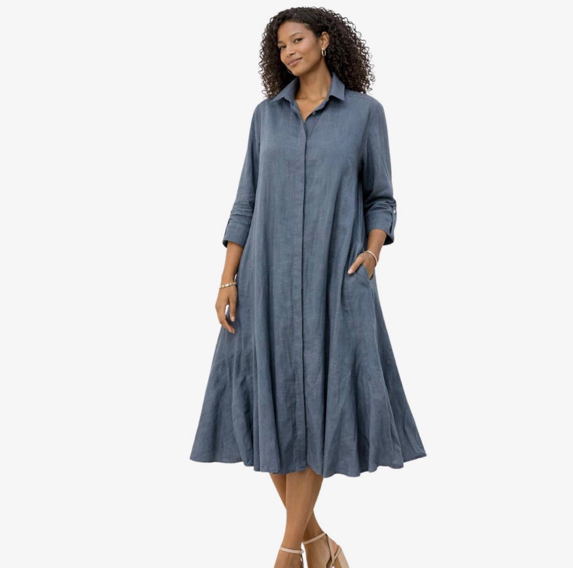 A-Line Designer Linen Dress