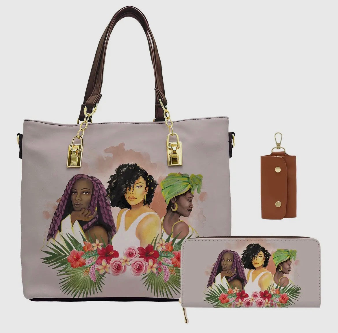 Tote Bag w/Wallet and Keychain SET