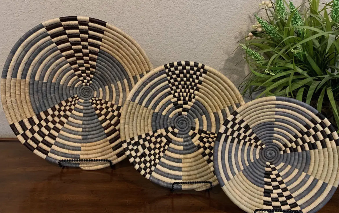 Basket Weave - Black/Cream & Gray/Cream