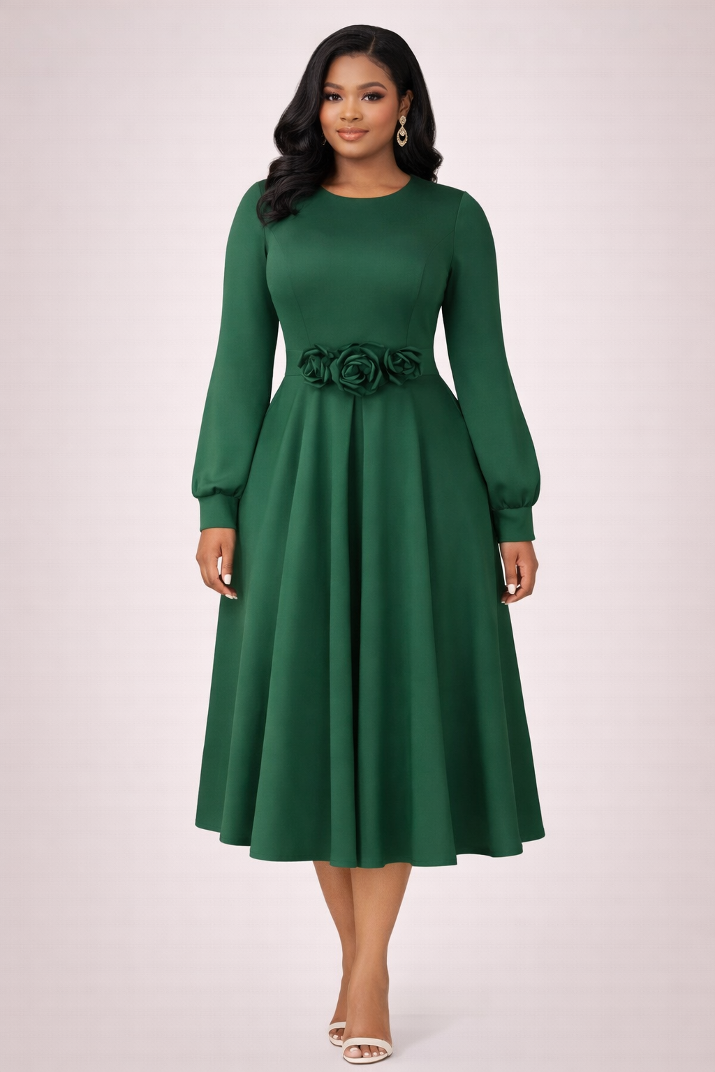 A-Line Casual Long Sleeve Dress