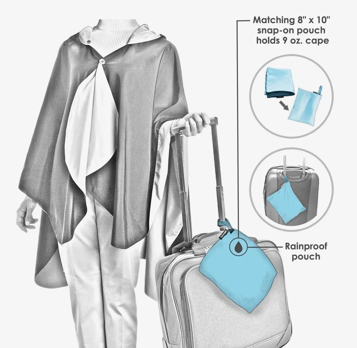 Reversible Hooded Rain Cape
