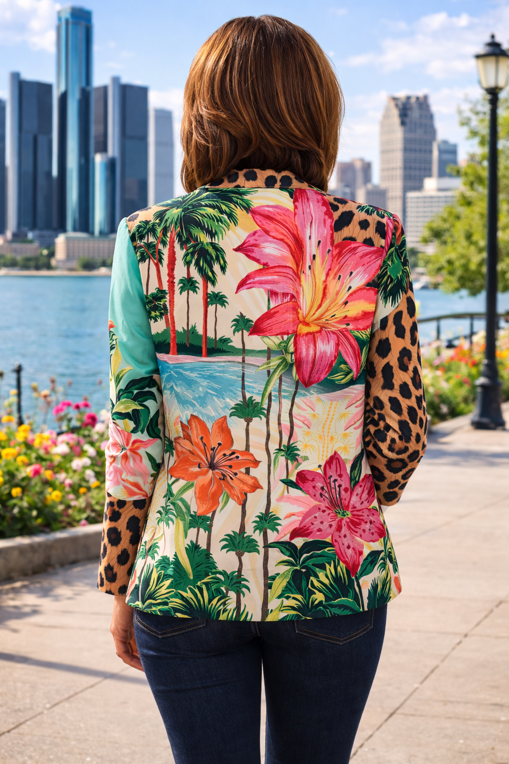 Blazer - Multi Floral Leopard