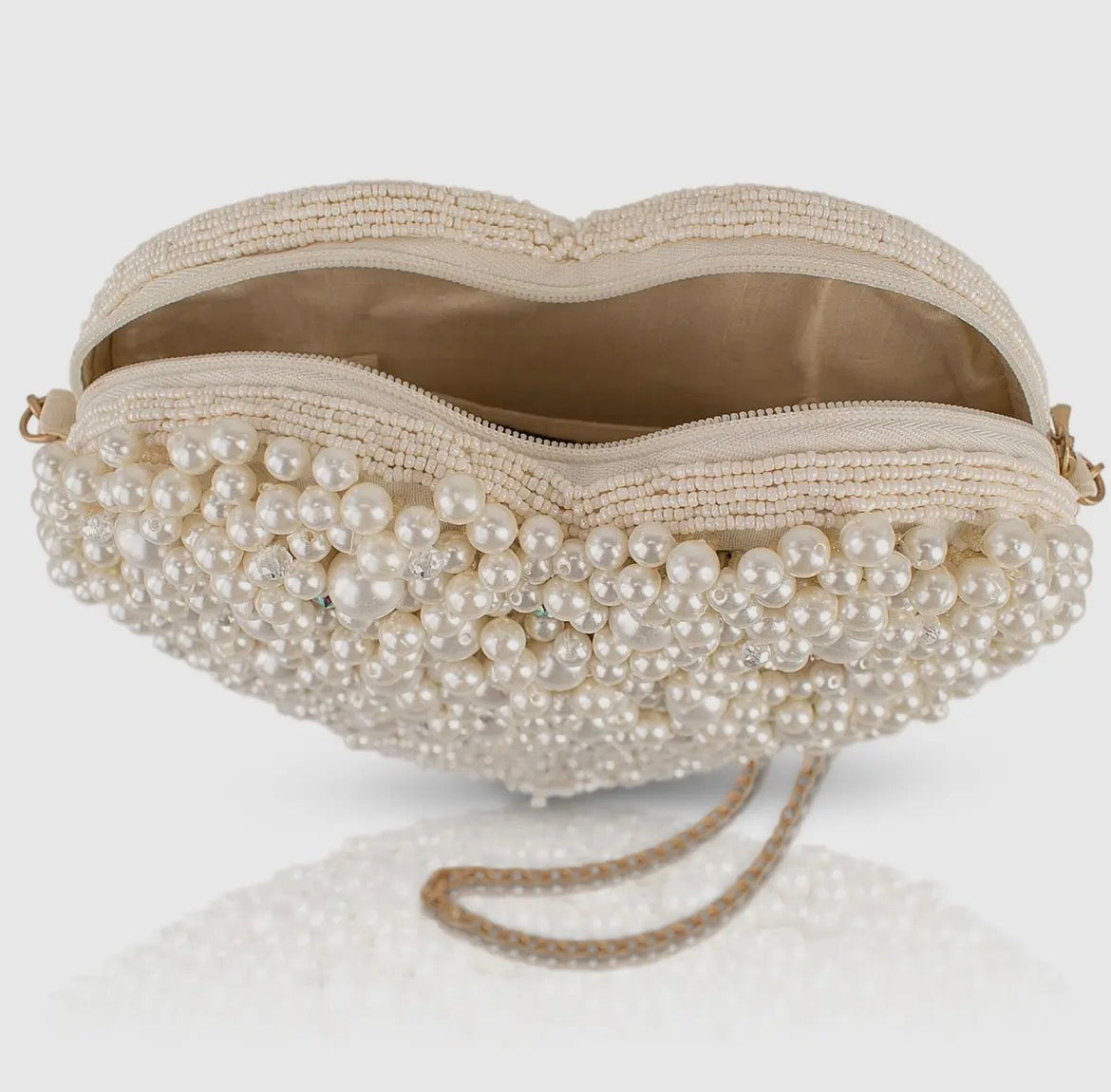 Heart Shape Pearl Handbag