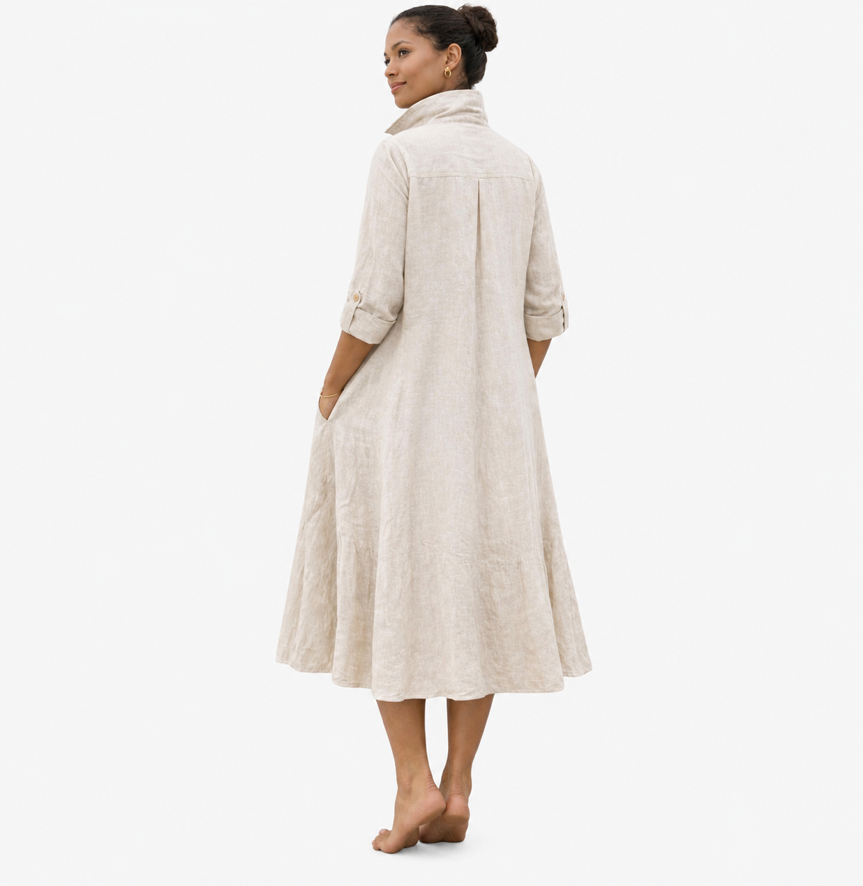 A-Line Designer Linen Dress