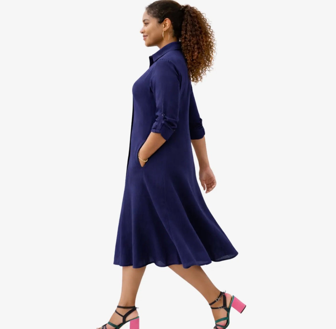 A-Line Designer Linen Dress