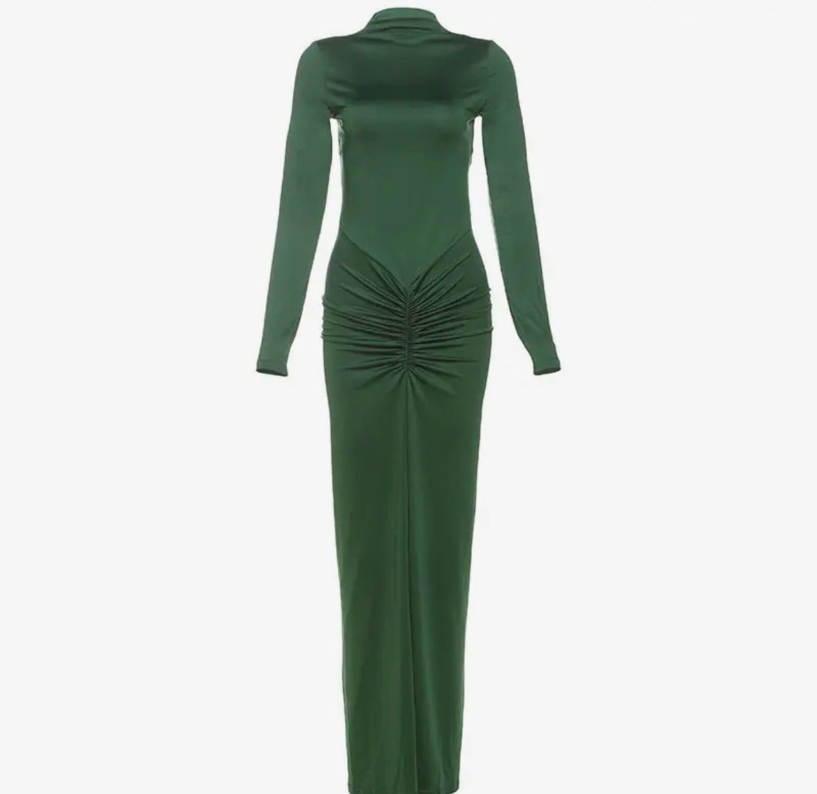 Mock Neck Long Sleeve Dress w/rouche feature