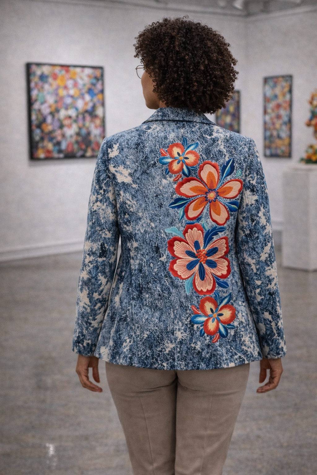 Blazer - Denim Floral