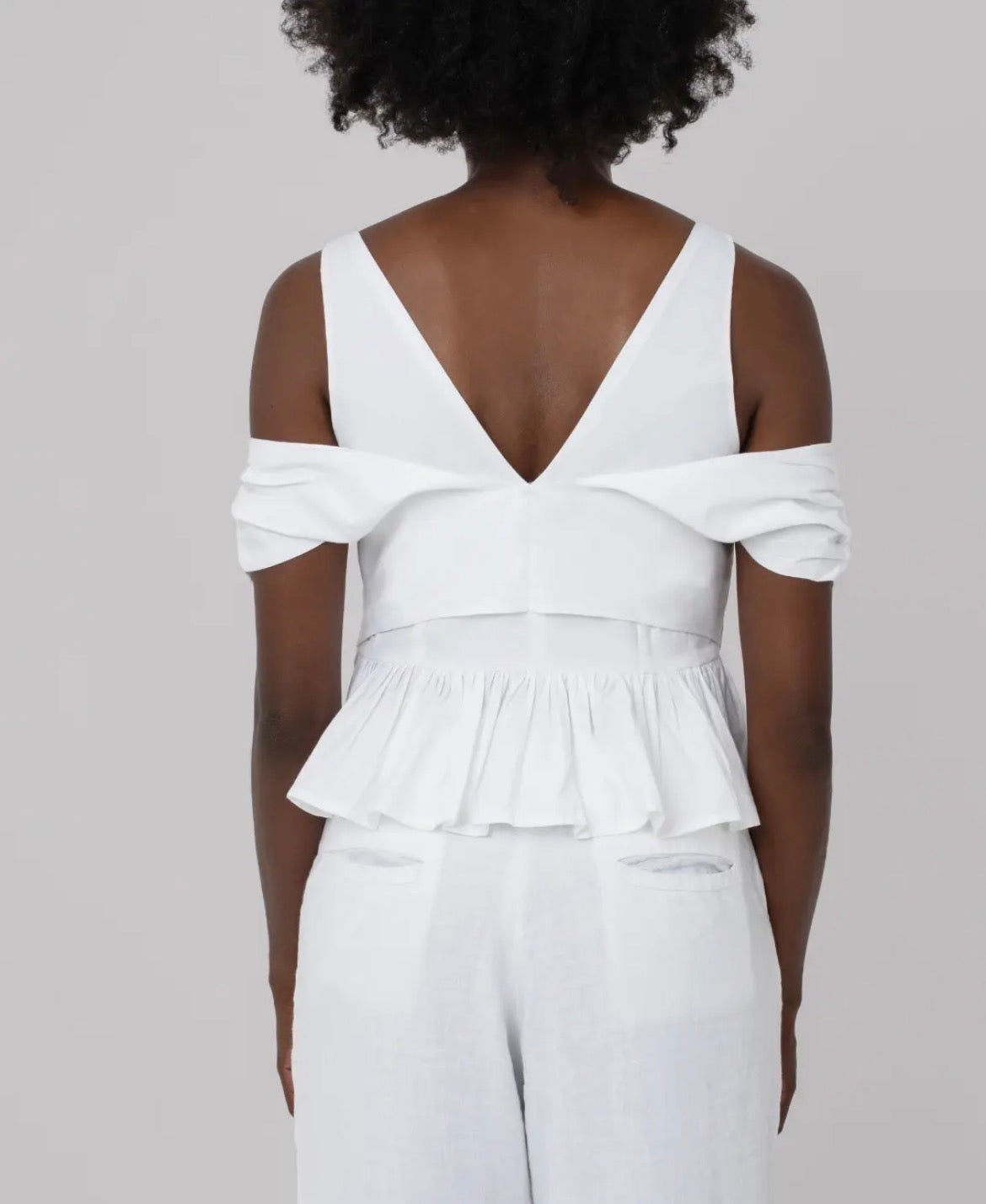 Poplin Cotton Top and Linen Pants (2pcs)