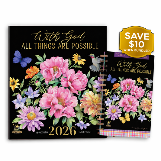 SET - 2026 Wall Calendar & Planner, Floral