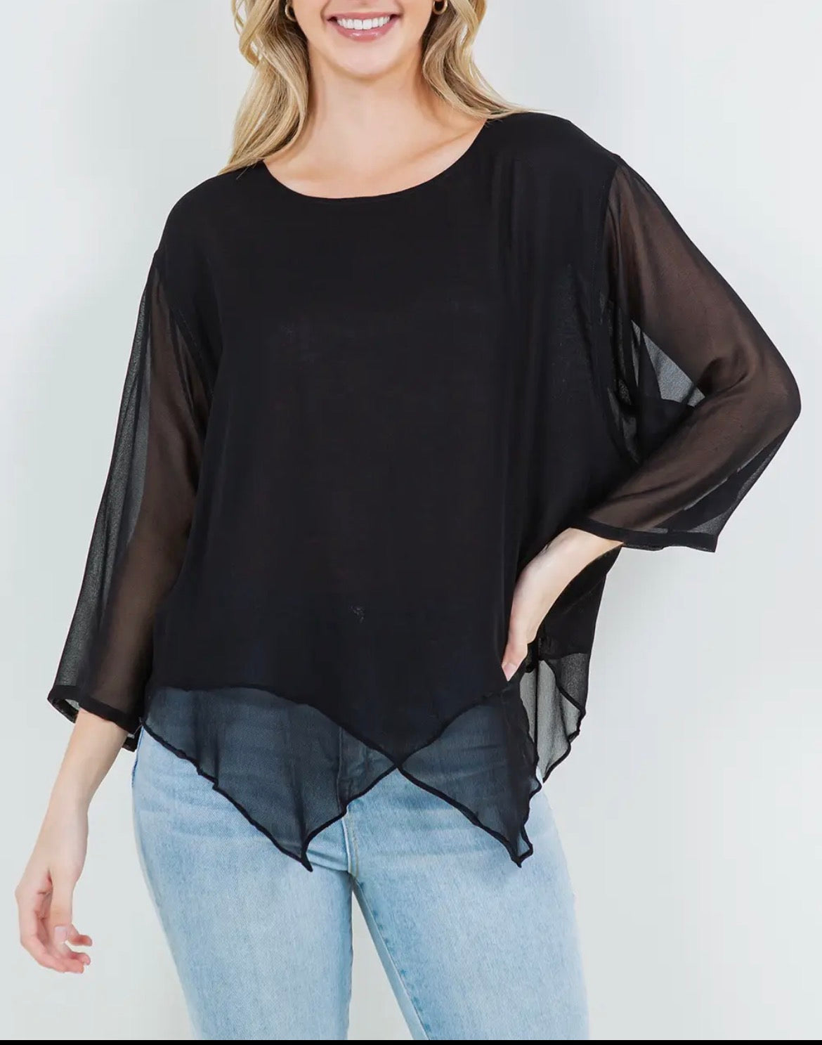 Basics - V Layer Top, Chiffon