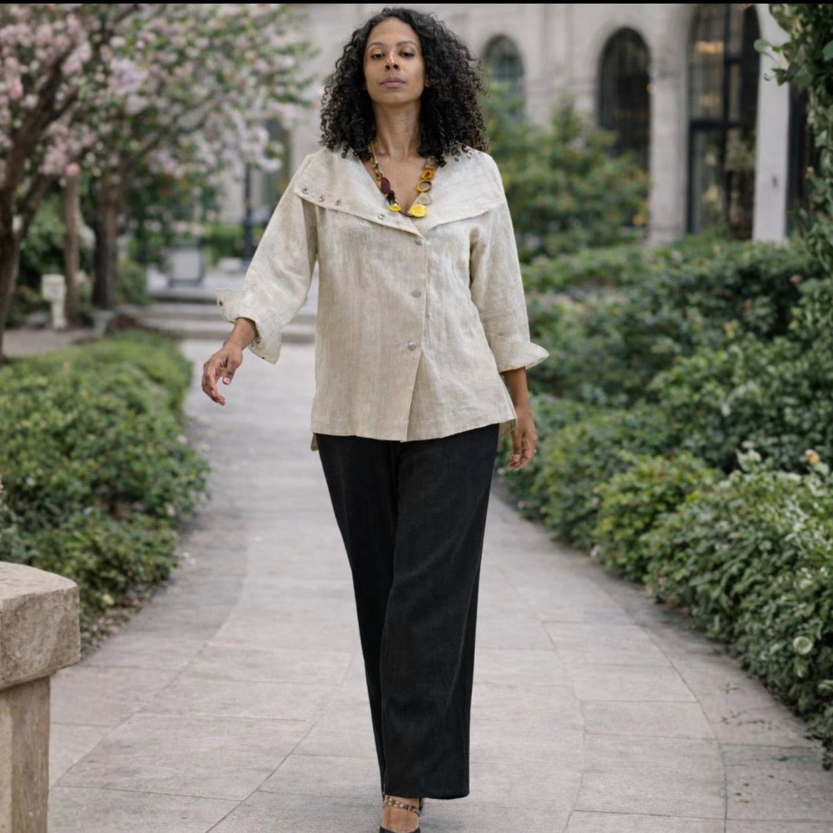 Linen Flat Front Pant