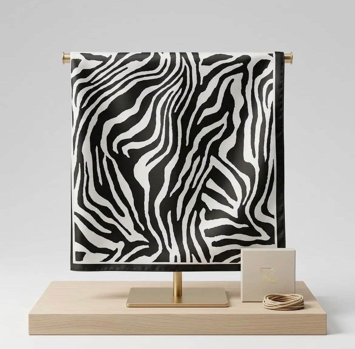 Silky Square Scarf (Set of 3), Zebra