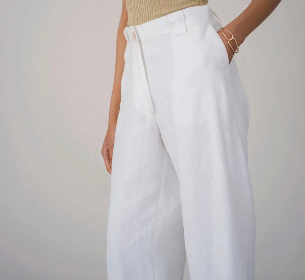 100% Four Pocket Linen Pants, Lined