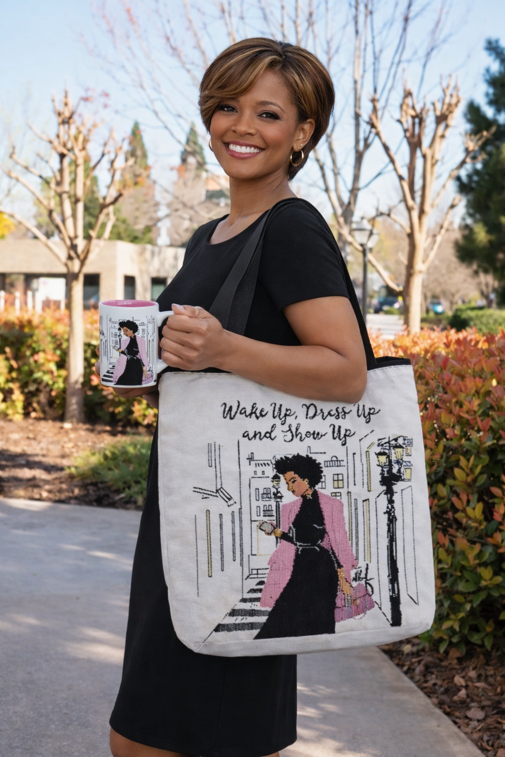 Tote Bag and Mug SET - Canvas - Wake, Dress, Show