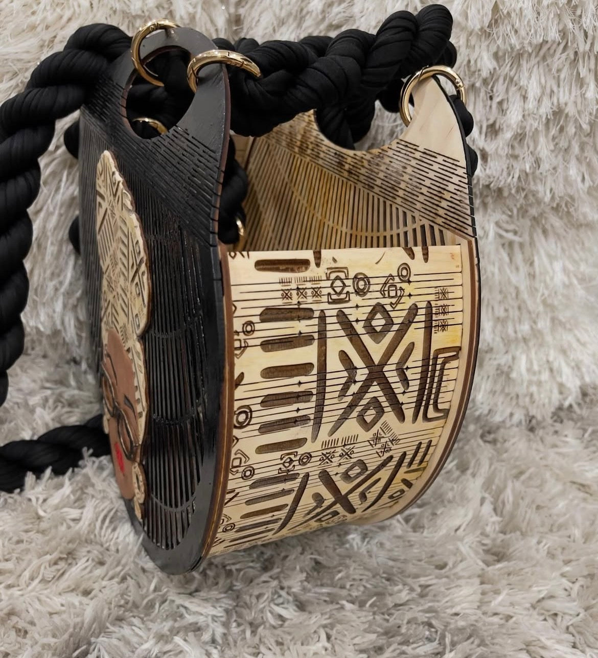 Handcrafted Wood Handbag