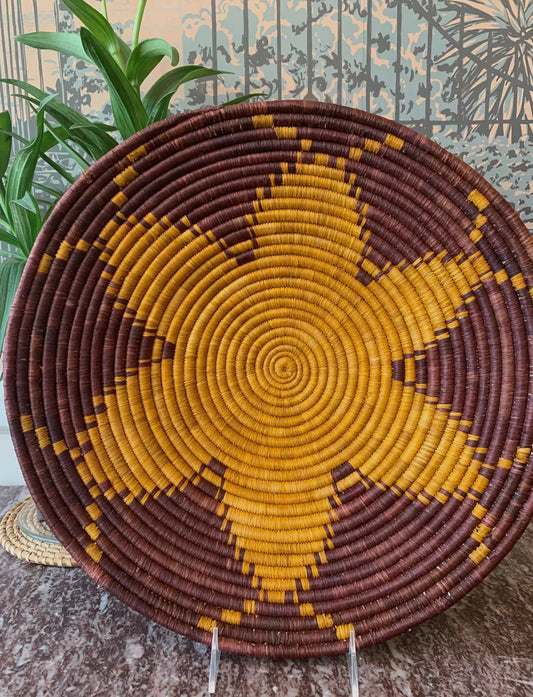 Basket Weave - Gold & Plum