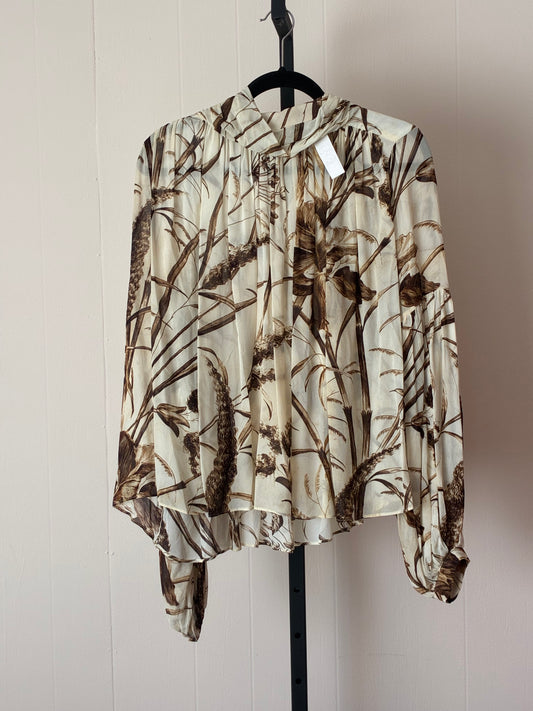 BF1, Cream & Brown Botanical Print Shirt