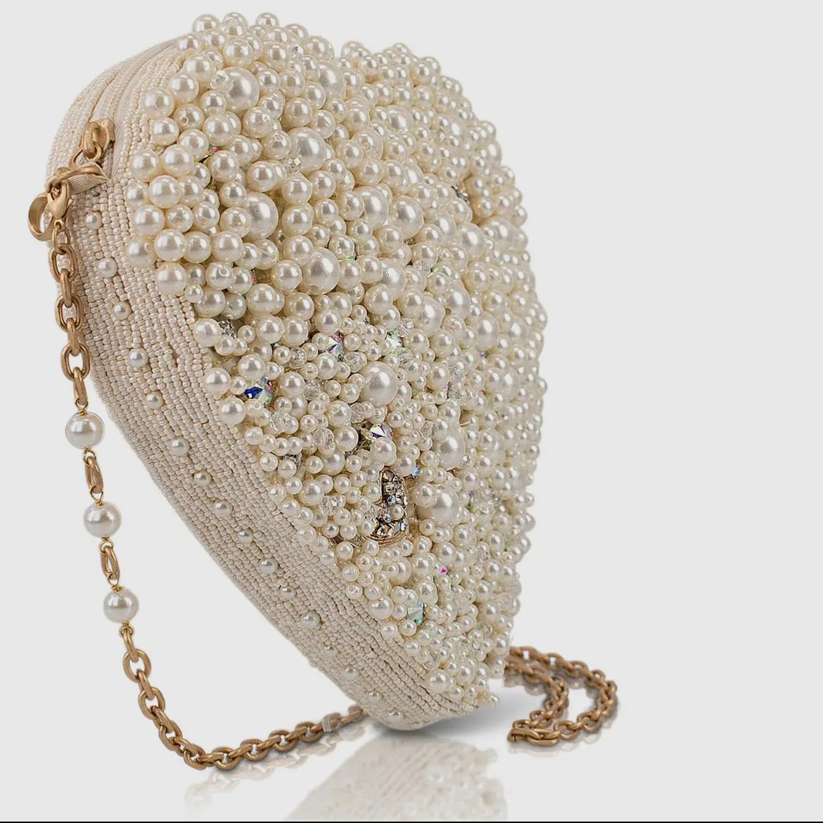Heart Shape Pearl Handbag