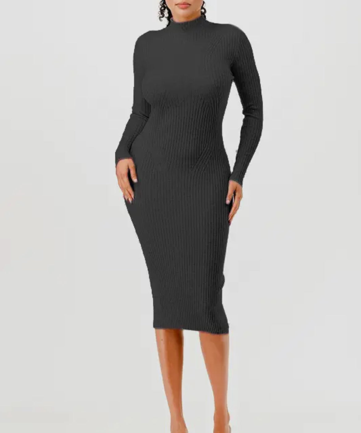Sweater Dress w/ribbed design, bodycon