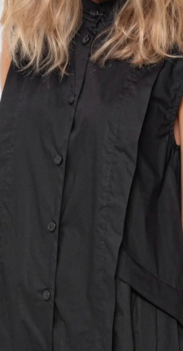 Sleeveless Vest, Black Dress