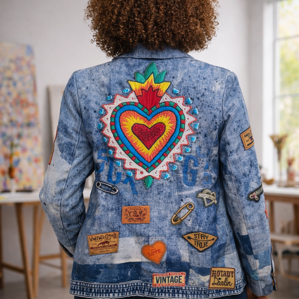 Blazer - Denim Heart, Patches