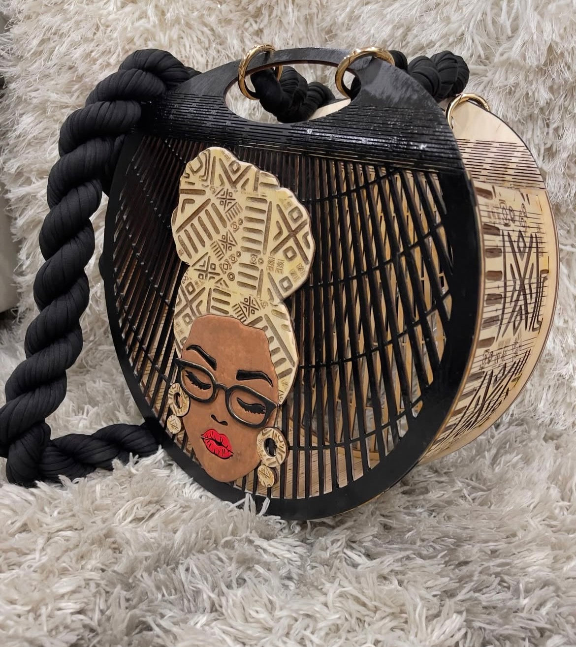 Handcrafted Wood Handbag