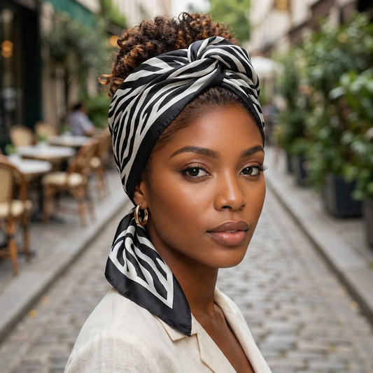 Silky Square Scarf (Set of 3), Zebra