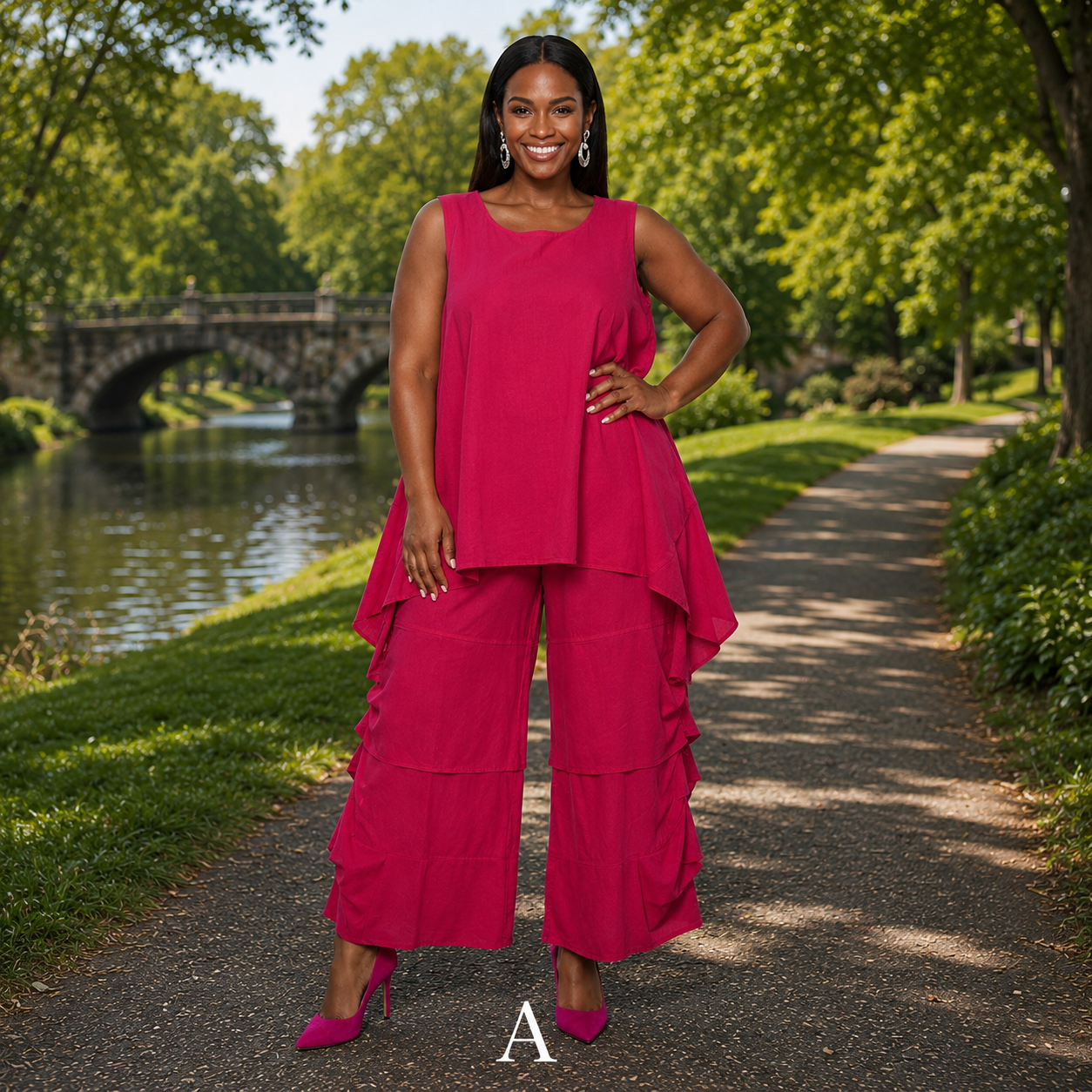 Linen/Viscose 2pc Tunic and Pant SET