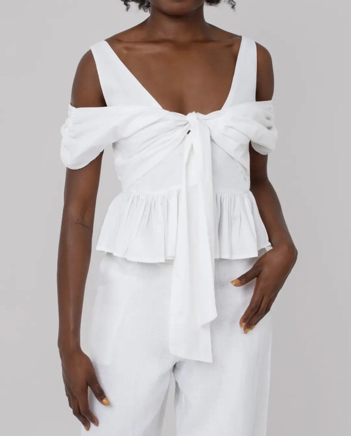 Poplin Cotton Top and Linen Pants (2pcs)