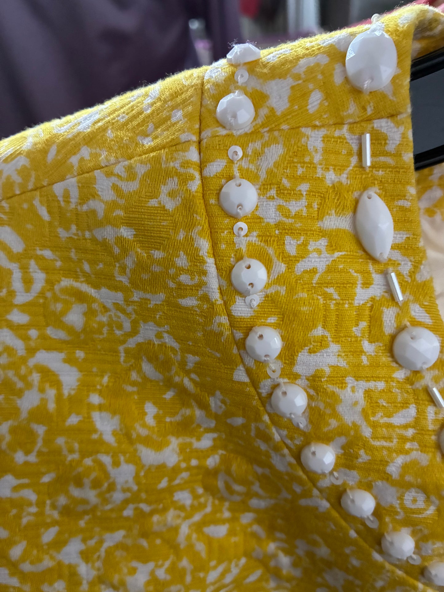 Textured 2pc suit w/beads