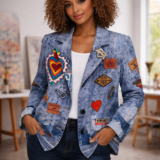 Blazer - Denim Heart, Patches