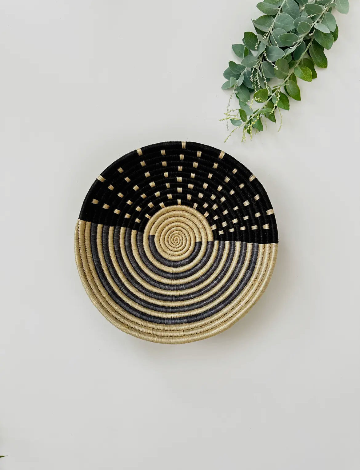 Handwoven African Wall Basket | Rwandan Artisan Decor (10”–20”)