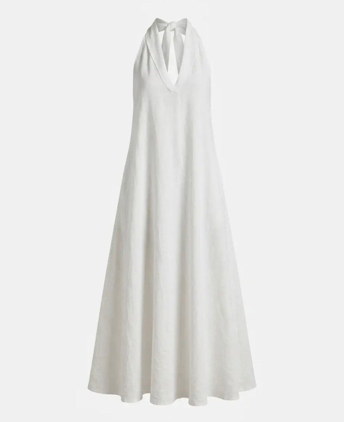 Linen/Cotton Halter Dress w/tie neck, open back