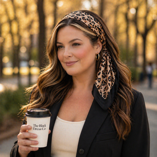 Silky Square Scarf (Set of 3), Leopard