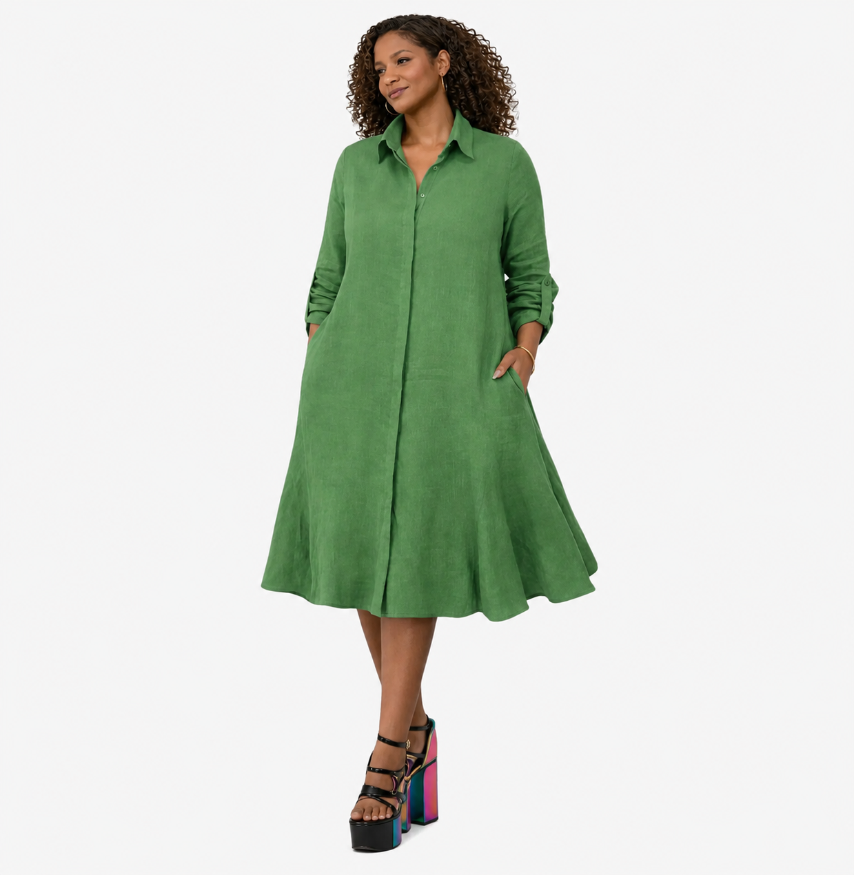 A-Line Designer Linen Dress