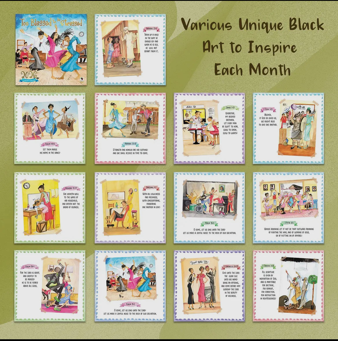 2026 Calendar - Too Blessed to be Stressed