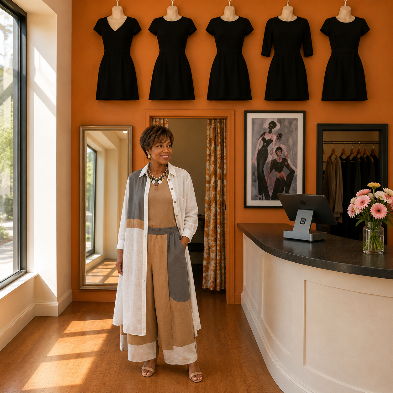 100% Linen, Colorblock Designer, 3pc SET