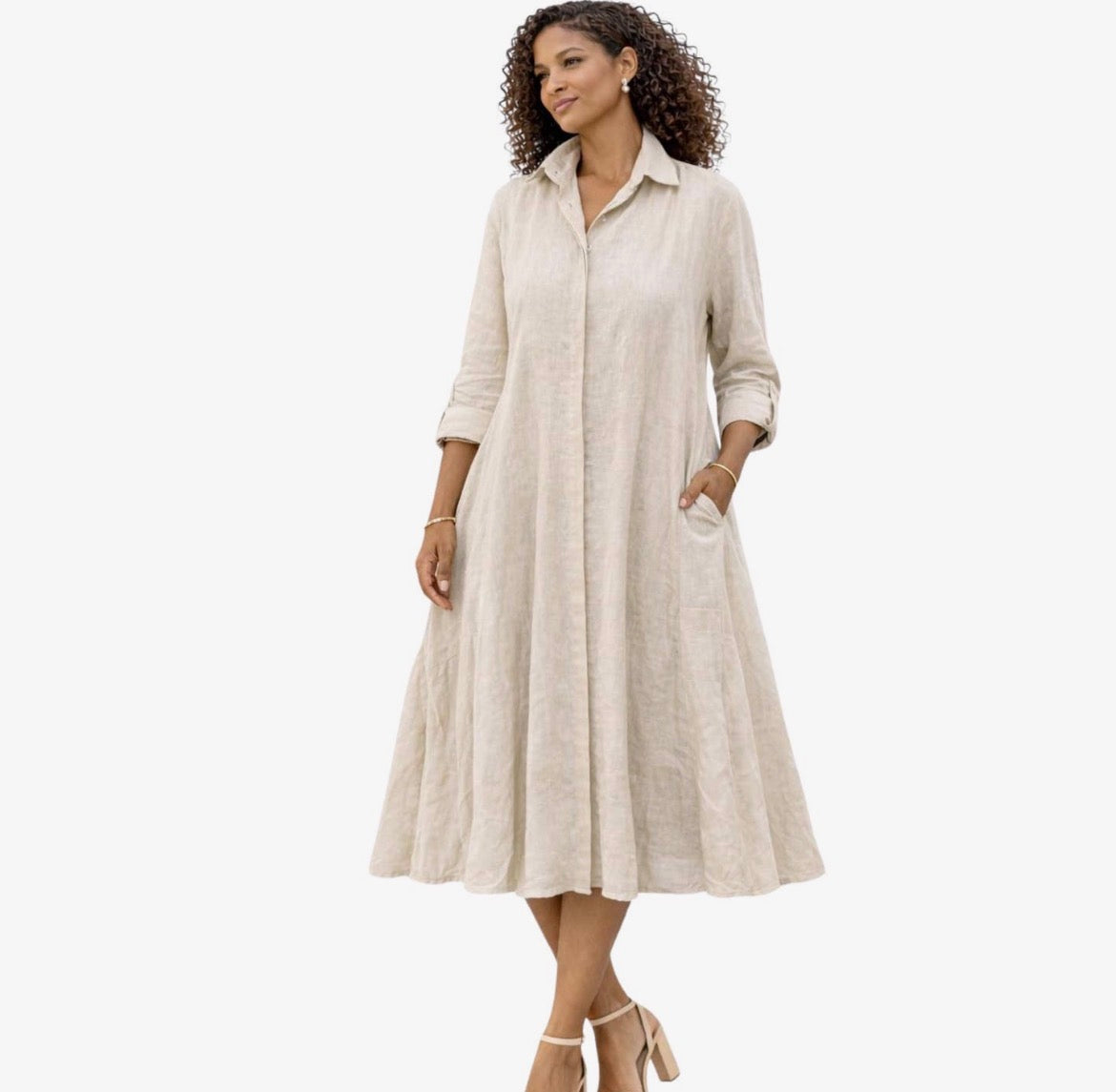A-Line Designer Linen Dress