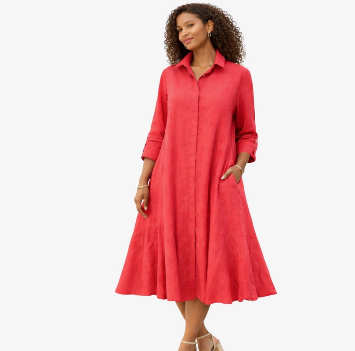 A-Line Designer Linen Dress