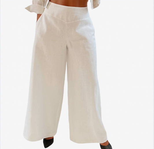 Linen Flat Front Pant