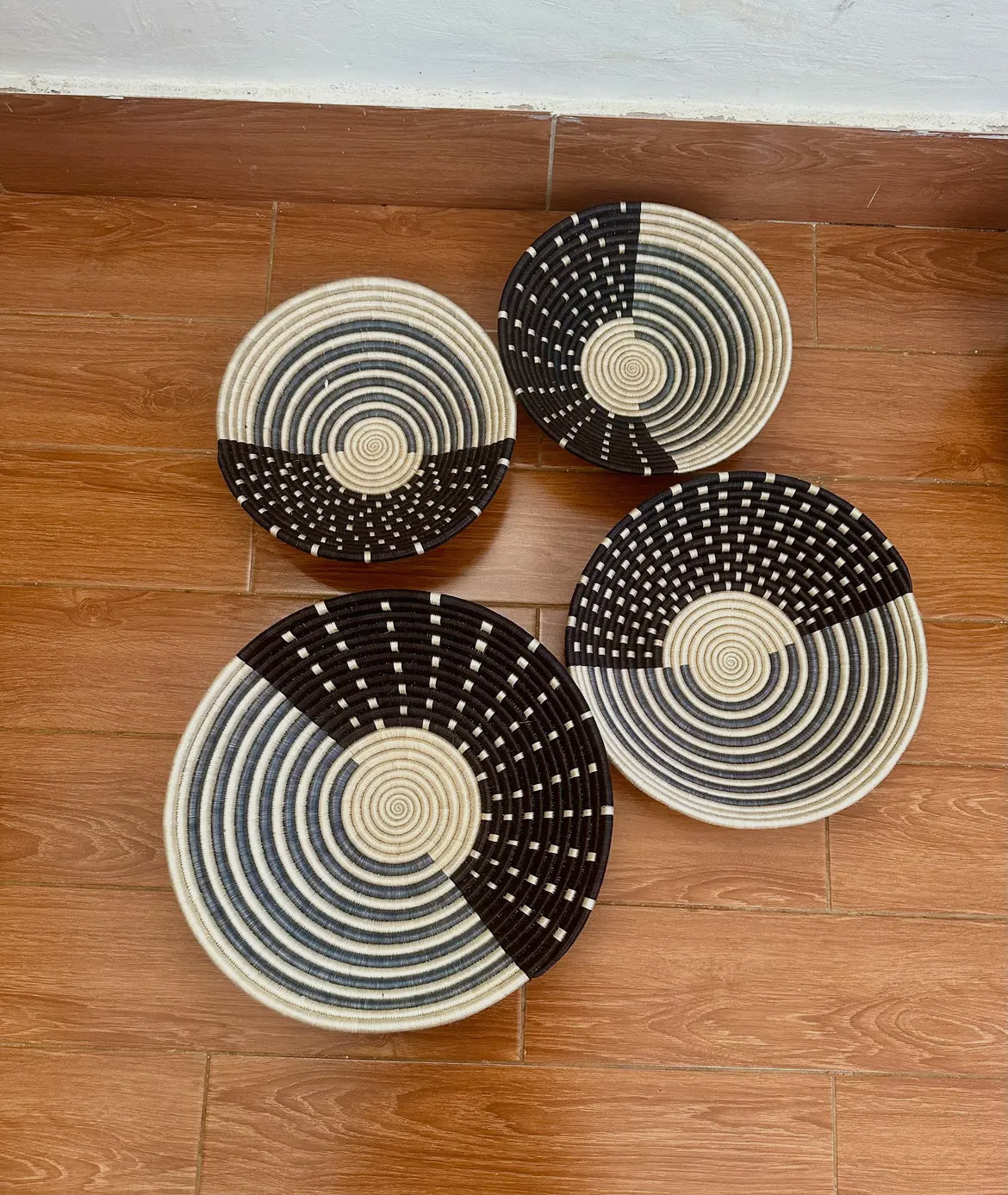 Handwoven African Wall Basket | Rwandan Artisan Decor (10”–20”)