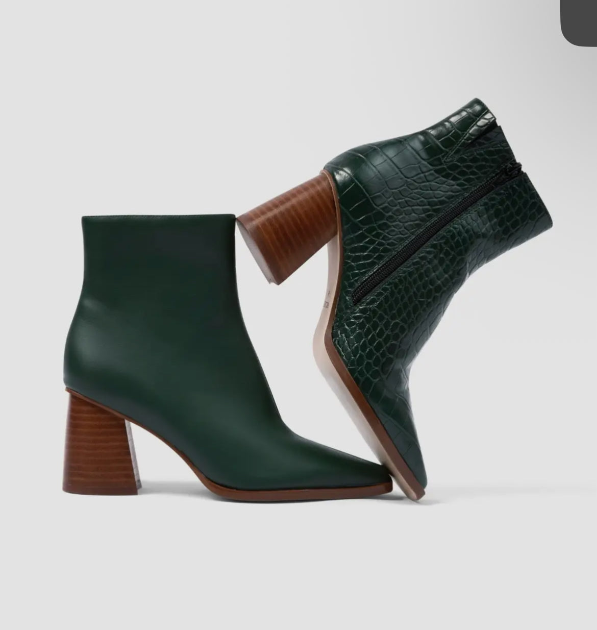 Vegan Leather cushioned squared toe ankle bootie
