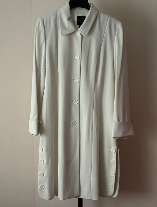 PW4, Off White Button Front Coat w/side slits