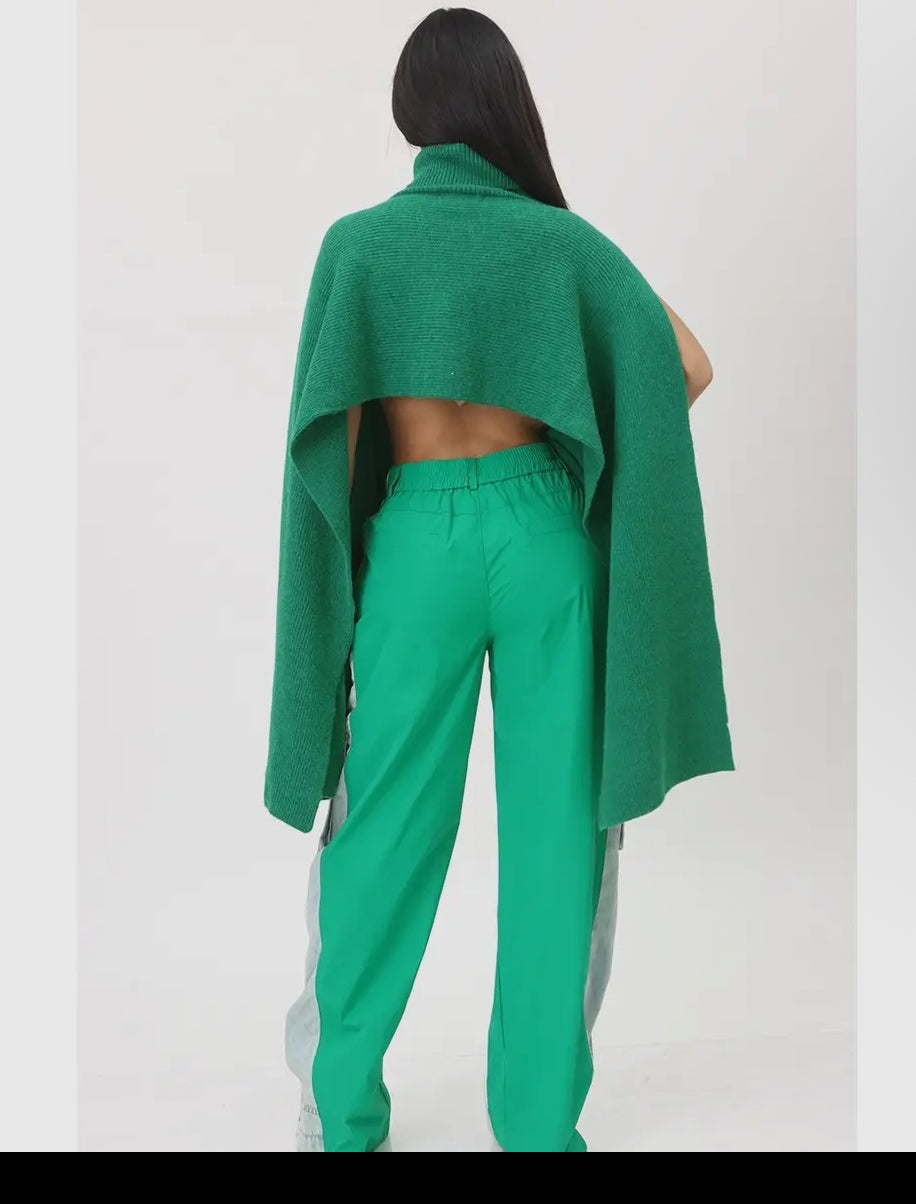 Turtleneck Knit Cape