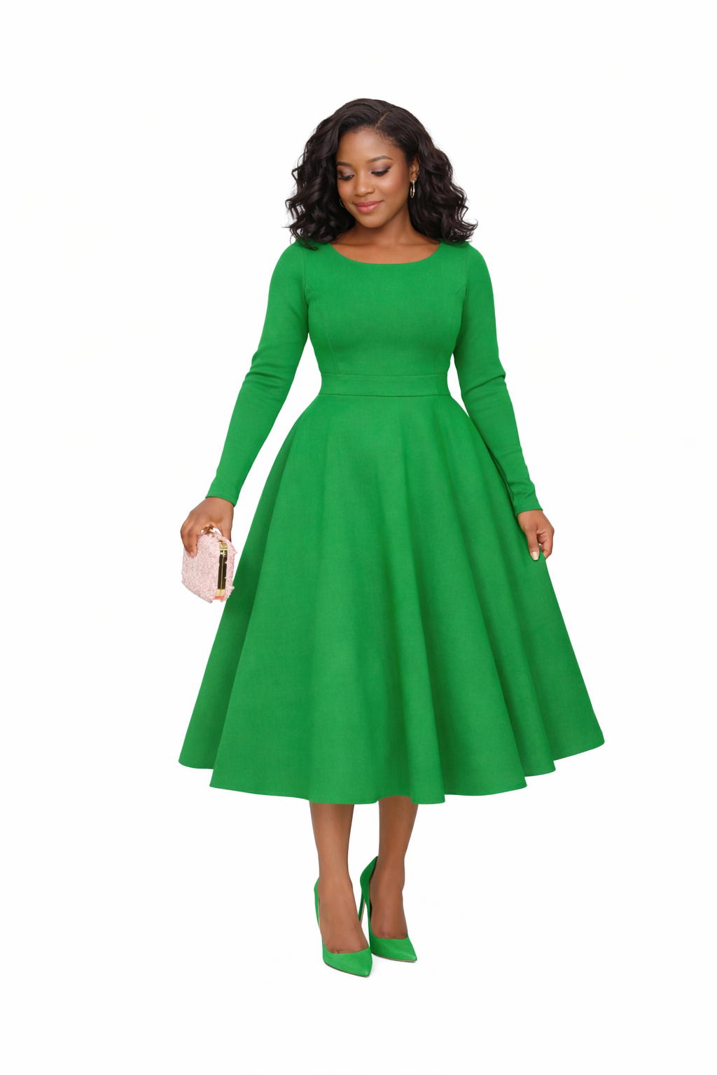 A Line Dress w/ Long Sleeve