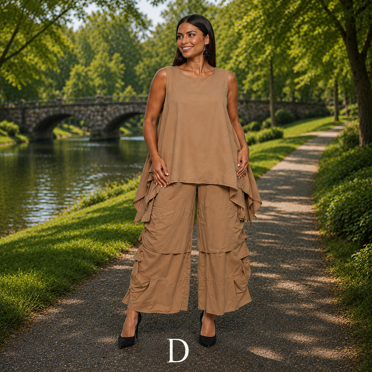 Linen/Viscose 2pc Tunic and Pant SET