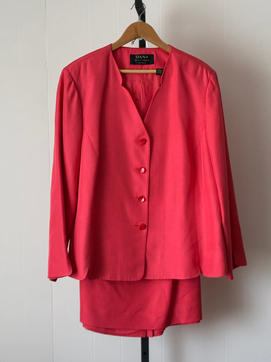 MJ2, 2pc Set, Coral Pink Button-Front Suit